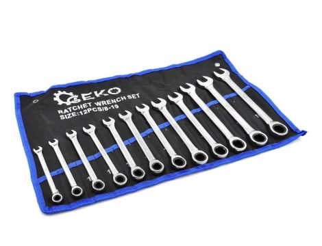 ZESTAW KLUCZY PŁ-O Z GRZECHOTKĄ 12szt 8-19mm   GEKO