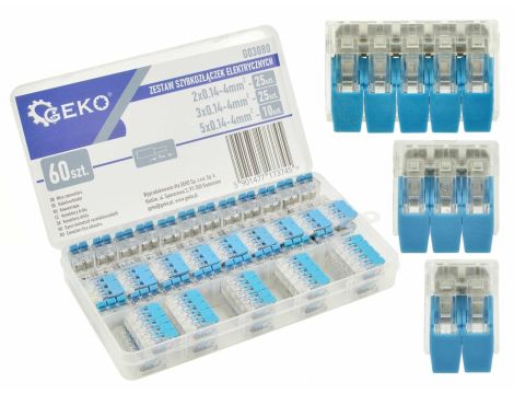 ZESTAW SZYBKOZŁĄCZEK ELEKTRYCZNYCH 60el. 0,2-4mm/GEKO....