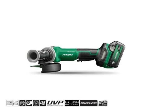 HIKOKI SZLIFIERKA KĄT. 18V 125mm G1813DF WQZ 2x5,0Ah BL WŁ.CZUWAKOWY HSC