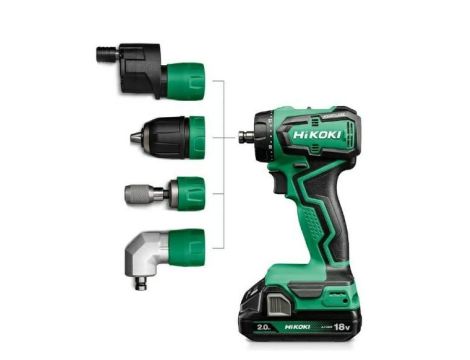 HIKOKI WKRĘTARKA 18V DS18DDQ WRZ 55Nm 2x2,0Ah BL WYMIENNE GŁOWICE SET HSC