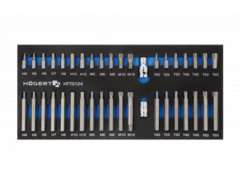 HOGERT KOŃCÓWKI HEX/ TORX/ SPLINE 40cz. / WKŁAD EVA