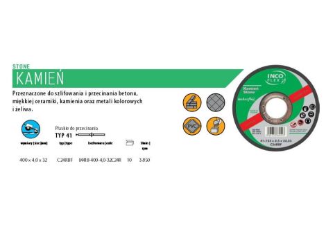 TARCZA KAMIEŃ INCOFLEX  400*4,0*32...