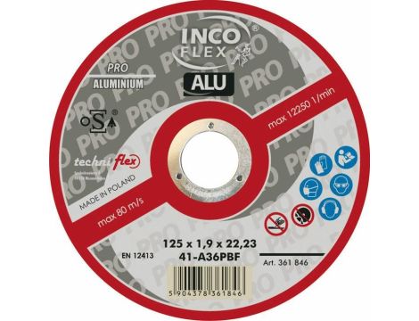 TARCZA METAL INCOFLEX  ALUM. 125*1,0