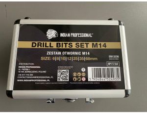 KORONA DIAMENTOWA M14 ZESTAW 6/8/10/12/25/35/68mm WIERCENIE NA SUCHO /INDIAN PROFESSIONAL