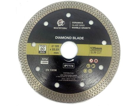 TARCZA DIAMENTOWA 125mm x 1,4mm x 22,2mm SLIM CUT  INDIAN PROFESSIONAL - 3