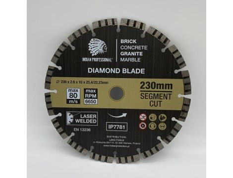 TARCZA DIAMENTOWA 230mm  25,4/22,23 SEGMENT TURBO CUT  INDIAN PROFESSIONAL