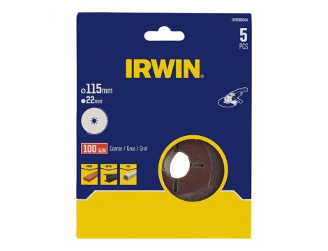 IRWIN KRĄŻEK FIBROWY 115mm x 22mm   P 40 /5szt.