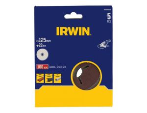 IRWIN KRĄŻEK FIBROWY 125mm x 22mm   P 40 /5szt.