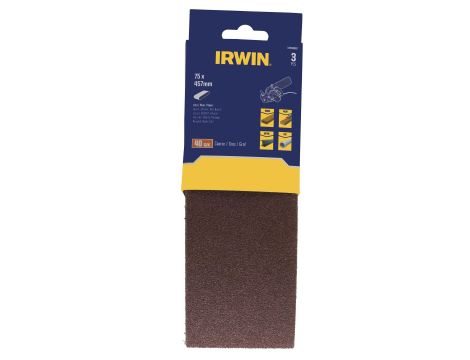 IRWIN PASY BEZKOŃCOWE  75mm x 457mm  P 40  /3szt. - 2