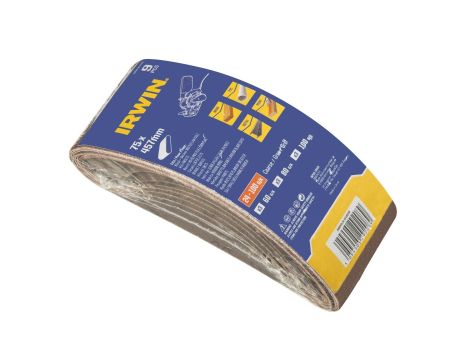 IRWIN PASY BEZKOŃCOWE  75mm x 457mm  P 60(x3), 80(x3), 100(x3)  /9szt. - 2