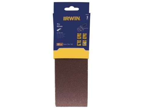 IRWIN PASY BEZKOŃCOWE  75mm x 457mm  P 80  /3szt. - 2