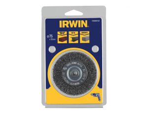 IRWIN SZCZOTKA TARCZOWA Z TRZPIENIEM  75mm x 10mm