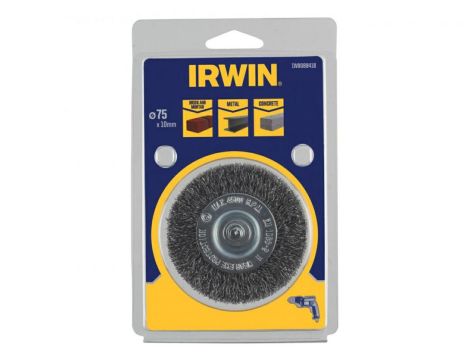 IRWIN SZCZOTKA TARCZOWA Z TRZPIENIEM  75mm x 10mm