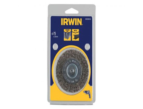 IRWIN SZCZOTKA TARCZOWA Z TRZPIENIEM  75mm x 10mm INOX