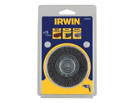 IRWIN SZCZOTKA TARCZOWA Z TRZPIENIEM  75mm x 15mm