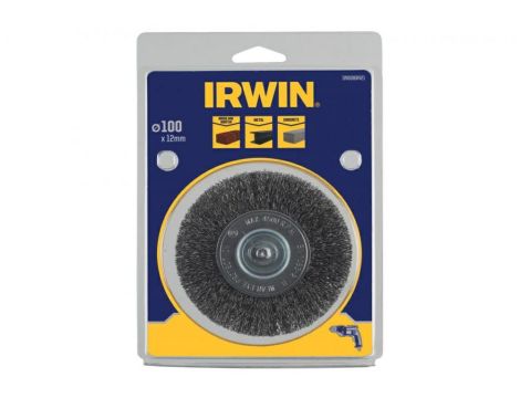 IRWIN SZCZOTKA TARCZOWA Z TRZPIENIEM 100mm x 12mm