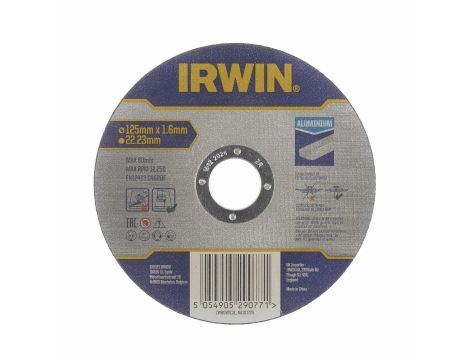 IRWIN TARCZA DO ALUMINIUM PŁASKA 125mm x 1,6mm x 22,23mm