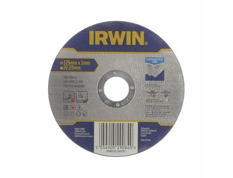 IRWIN TARCZA DO STALI NIERDZEWNEJ PŁASKA 125mm x 1,0mm x 22,23mm