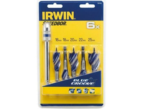 IRWIN WIERTŁO DO DREWNA KPL.5szt. BLUE GROOVE 6X 16, 18, 20, 22, 25 mm