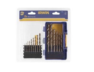 IRWIN ZESTAW 15szt. HSS TiN 1.5mm, 2mm, 2.5mm, 3mm, 3.5mm, 4mm, 4.5mm, 5mm, 5.5mm, 6mm, 6.5mm, 7mm, 8mm, 9mm, 10mm