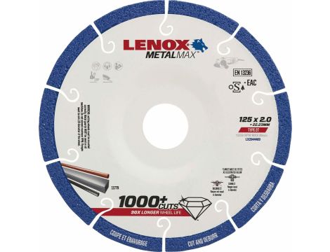 IRWIN TARCZA DO MET. 125 DIAM. TYP 27 DO CIĘCIA I USUWANIA ZADZIORÓW /LENOX .....W - 2