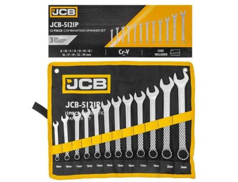 JCB KLUCZ PŁASKO-OCZKOWY kpl.12el. (8-24mm)
