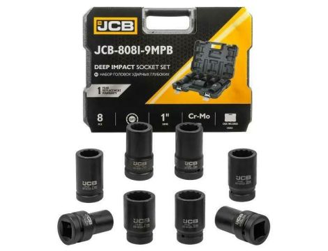 JCB NASADKI UDAROWE DŁ.kpl.  8el. 1" 12-KĄT. (22-41mm)