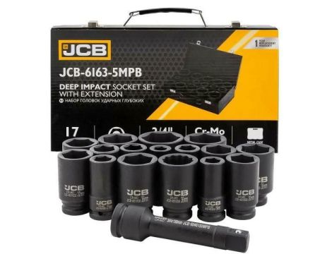 JCB NASADKI UDAROWE DŁ.kpl. 17el.3/4"  6-KĄT. (17-50mm)