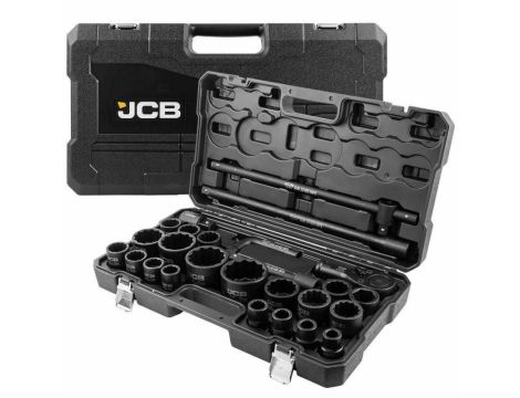 JCB ZESTAW KLUCZY UDAR.26el. 3/4" - 1" 12KĄT. (17-65mm)