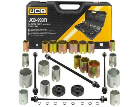 JCB ZESTAW ŚCIĄGACZY TULEI WAHACZA, ŁOŻYSK 26el.