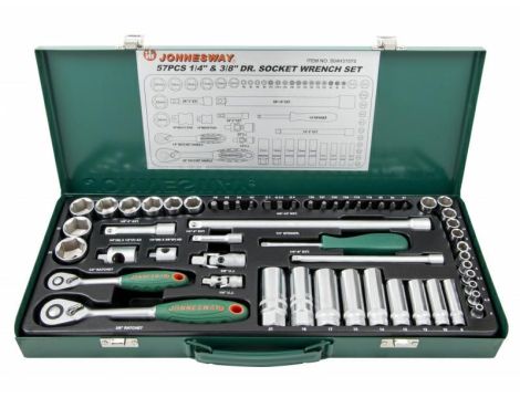 JONNESWAY KPL.KLUCZY NASAD. 1/4" 3/8"  57elem....  S04H3157S