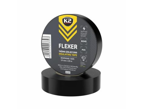 K2 FLEXER TAŚMA IZOLACYJNA DUŻA CZARNA 19mm x20m