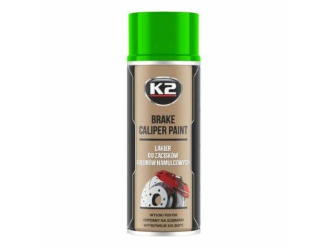 K2 LAKIER DO ZACISKÓW HAMULCOWYCH. BRAKE CALIPER SPRAY - ZIELONY 400ML