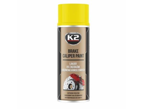 K2 LAKIER DO ZACISKÓW HAMULCOWYCH. BRAKE CALIPER SPRAY - ŻÓŁTY 400ML