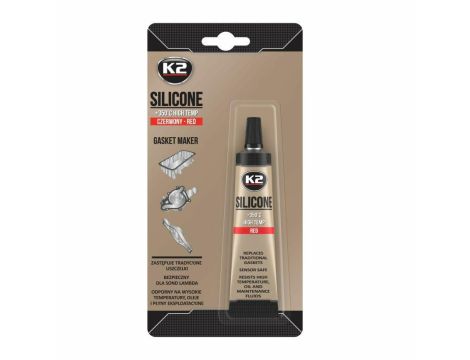K2 SILIKON CZERWONY 21G WYSOKOTEMPERATUROWY +350st, PŁYNNA USZCZELKA