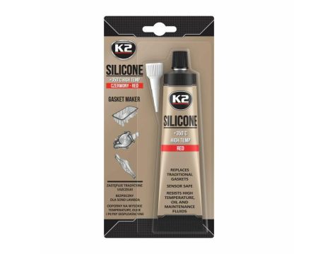 K2 SILIKON CZERWONY 85G WYSOKOTEMPERATUROWY +350st, PŁYNNA USZCZELKA