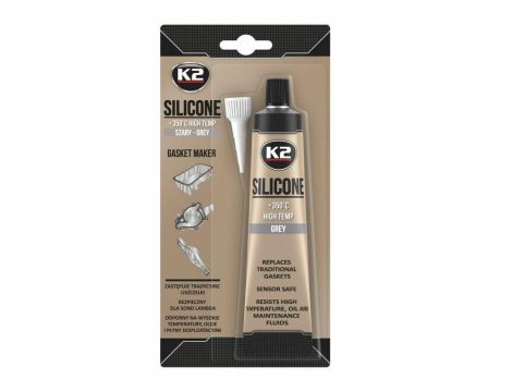 K2 SILIKON SZARY 85G WYSOKOTEMPERATUROWY +350st, PŁYNNA USZCZELKA