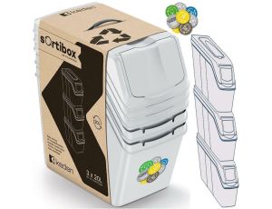 KEDEN KOSZ NA ŚMIECI SORTIBOX 20L SET 3 - POPIELATY