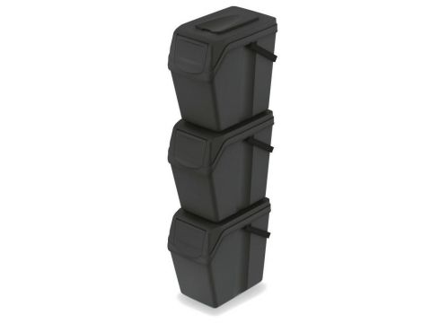 KEDEN KOSZ NA ŚMIECI SORTIBOX 25L SET 3 - CZARNY RECYKLING