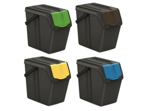 KEDEN KOSZ NA ŚMIECI SORTIBOX 25L SET 4 - CZARNY RECYKLING