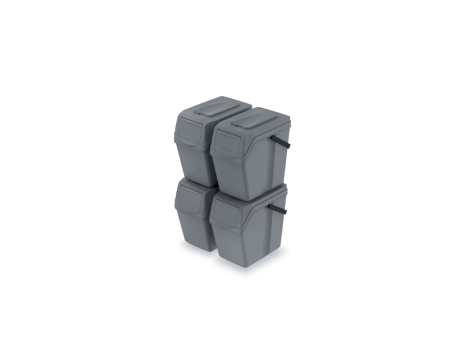 KEDEN KOSZ NA ŚMIECI SORTIBOX 25L SET 4 - SZARY KAMIENNY