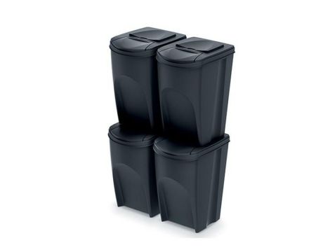 KEDEN KOSZ NA ŚMIECI SORTIBOX 35L SET 4 - CZARNY RECYKLING