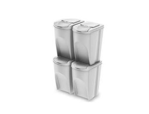 KEDEN KOSZ NA ŚMIECI SORTIBOX 35L SET 4 - POPIELATY