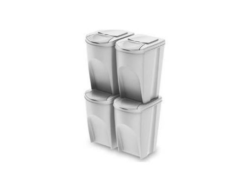 KEDEN KOSZ NA ŚMIECI SORTIBOX 35L SET 4 - POPIELATY