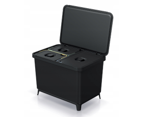 KEDEN KOSZ NA ŚMIECI SYSTEMA 23L + 2x10L - CZARNY RECYKLING