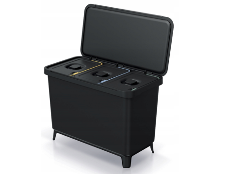 KEDEN KOSZ NA ŚMIECI SYSTEMA 3x10L - CZARNY RECYKLING