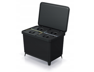 KEDEN KOSZ NA ŚMIECI SYSTEMA 4x10L - CZARNY RECYKLING