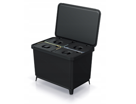 KEDEN KOSZ NA ŚMIECI SYSTEMA 4x10L - CZARNY RECYKLING