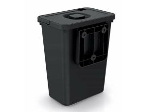 KEDEN KOSZ NA ŚMIECI SYSTEMA BASICA 10L - CZARNY RECYKLING Z POKRYWKĄ