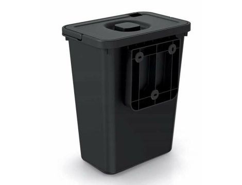 KEDEN KOSZ NA ŚMIECI SYSTEMA BASICA 10L - CZARNY RECYKLING Z POKRYWKĄ